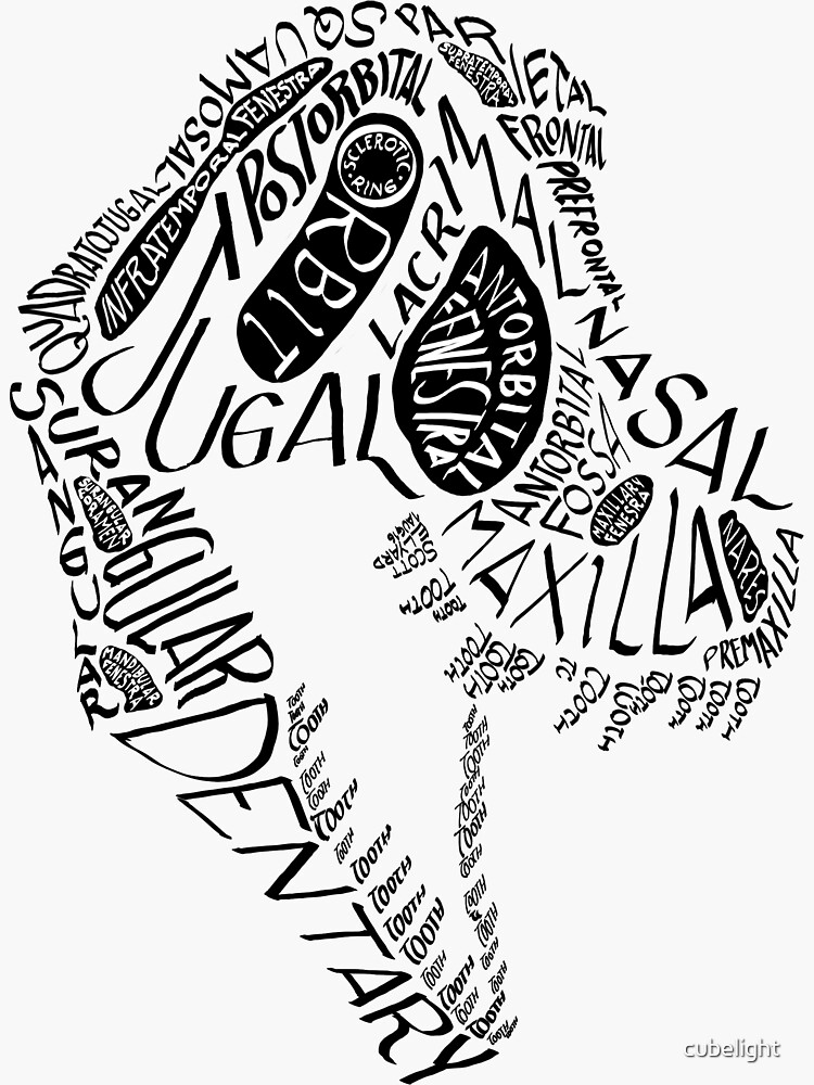 Black Calligram Tyrannosaur Skull by cubelight