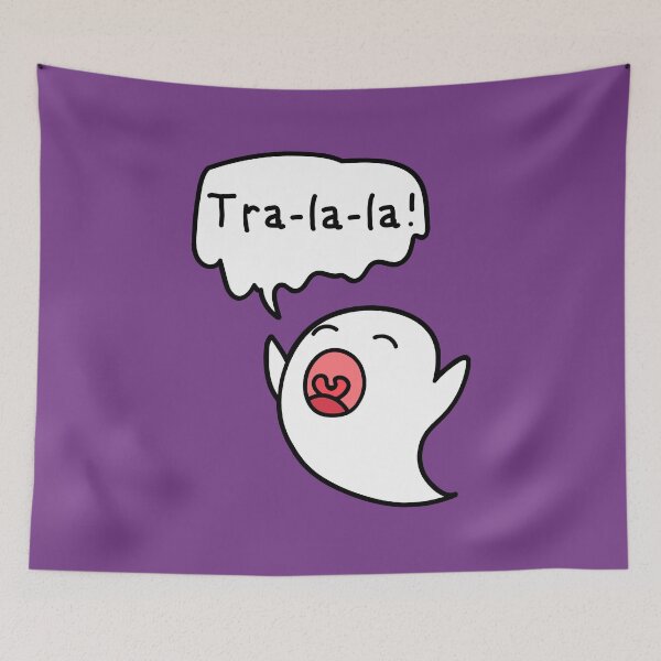 Item preview, Ghost TRA-LA-LA! spooky cartoon singing funny humorous kids grown ups designed and sold by SolidEarthArt.