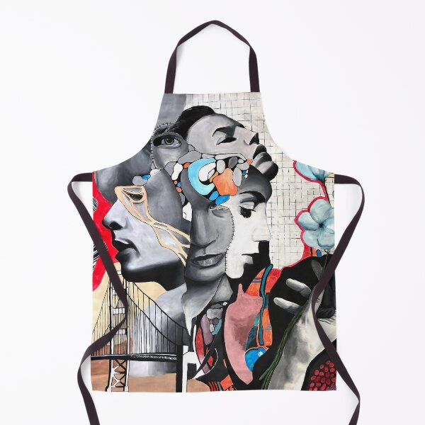 Item preview, Collage Fine Art Abstract Face Painting designed and sold by clairemartwork.