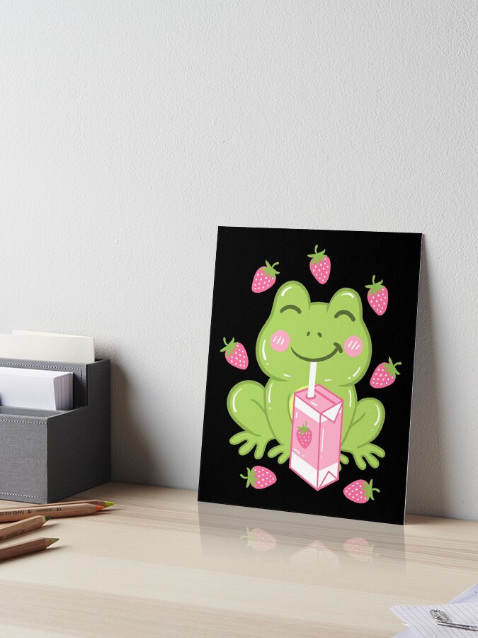 Kawaii Crochet Froggy Art Board Print for Sale by hellohappy