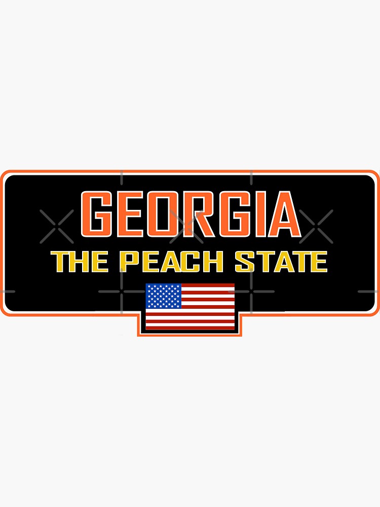 the Peach state with US flag" Sticker by lazerwhirl Redbubble