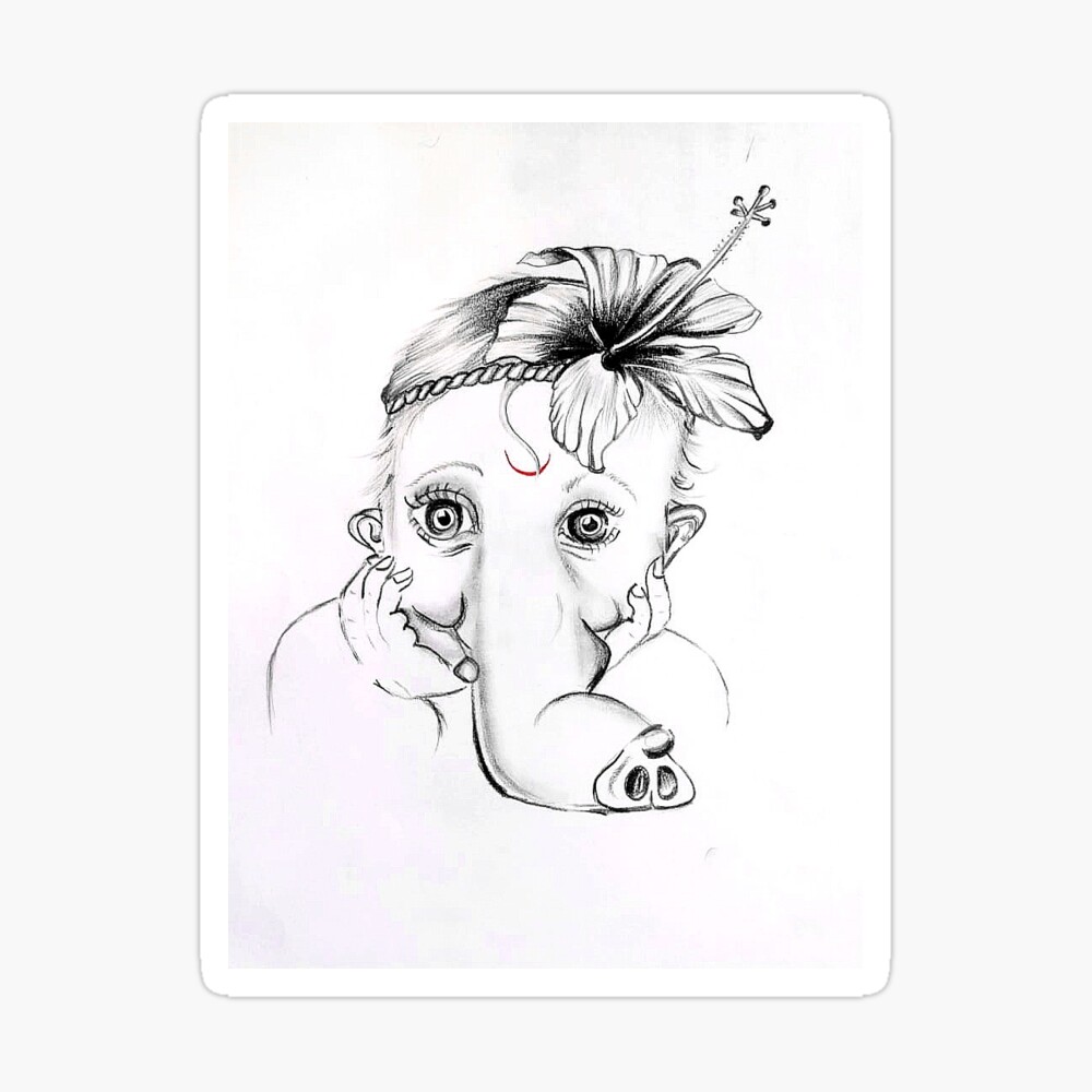 Bal ganesh, drawing, ganeshasketch, HD phone wallpaper | Peakpx