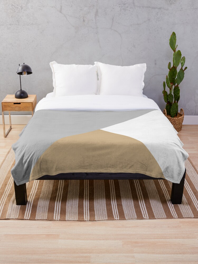 Tan and discount gray throw blanket