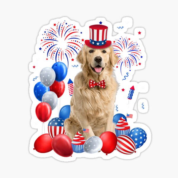Item preview, Golden Retriever 4. Juli Hundeliebhaber mit amerikanischer Flagge designed and sold by BryanAnderson.