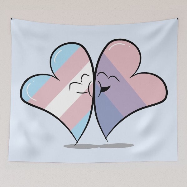 Item preview, Two Hearts in Love (Transgender and Bisexual Pride Flags) designed and sold by FrolicDesigns.