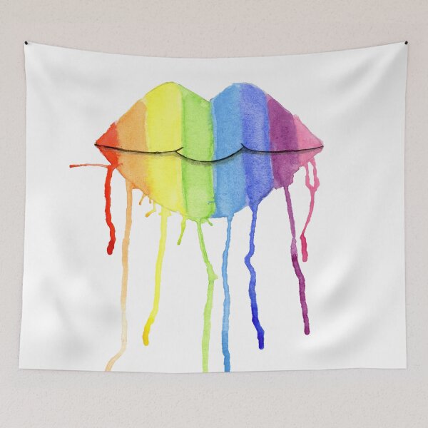 Item preview, Watercolor Rainbow Lips  designed and sold by Anzarr.