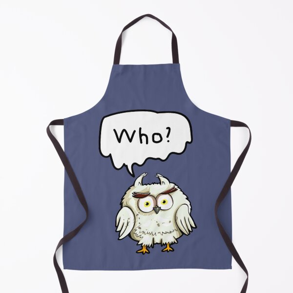 Item preview, White owl WHO? cartoon funny humorous kids grown ups designed and sold by SolidEarthArt.