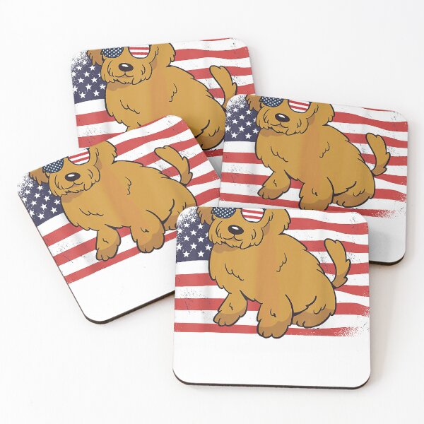 Item preview, Goldendoodle American Flag 4th of July USA Funny Doodle Dog designed and sold by BryanAnderson.