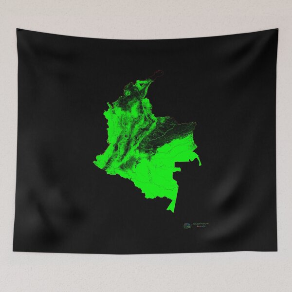 Item preview, Colombia Forest Cover Map with Black Background designed and sold by GrasshopperGeo.