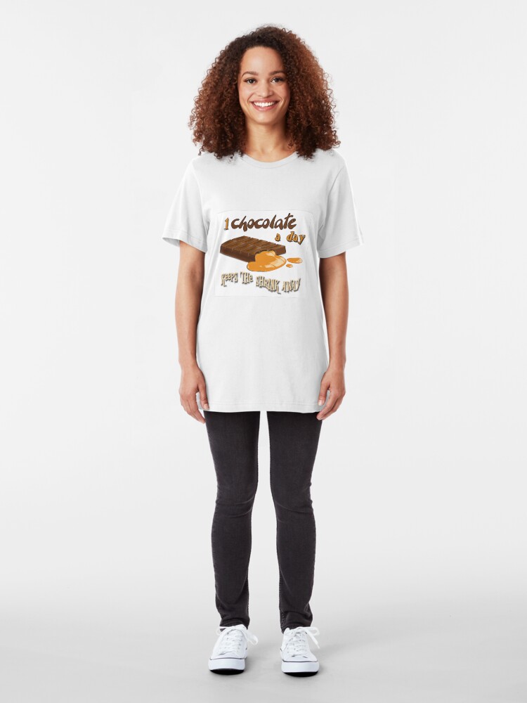 Alternate view of Chocolate - 1 chocolate a day... Slim Fit T-Shirt