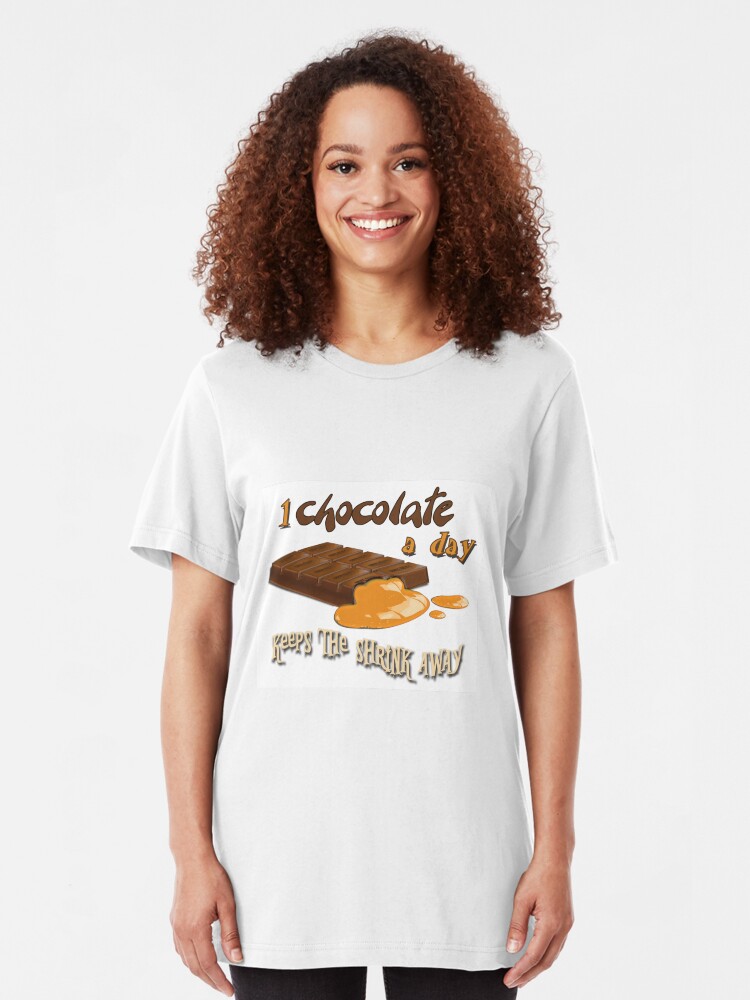 Alternate view of Chocolate - 1 chocolate a day... Slim Fit T-Shirt