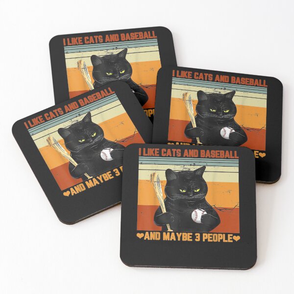 Item preview, I Like Cats And Baseball And Maybe 3 People Baseball Lover Gift  designed and sold by caral8.