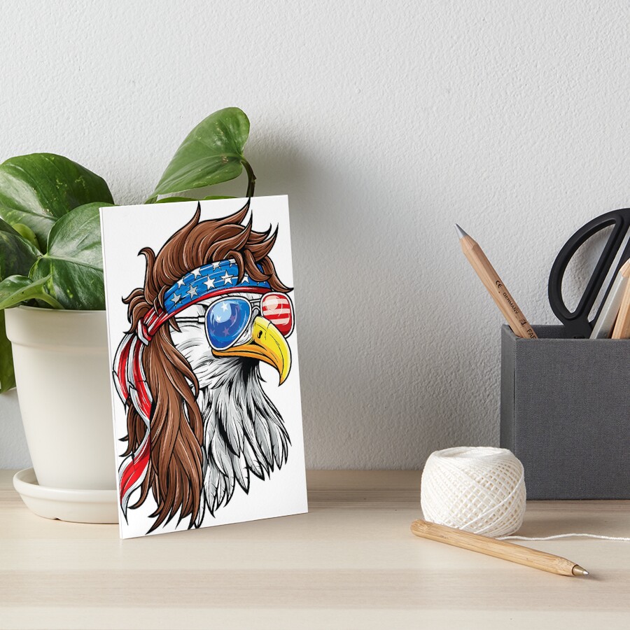 "Patriotic Bald Eagle Mullet USA American Flag 4th of July" Art Board