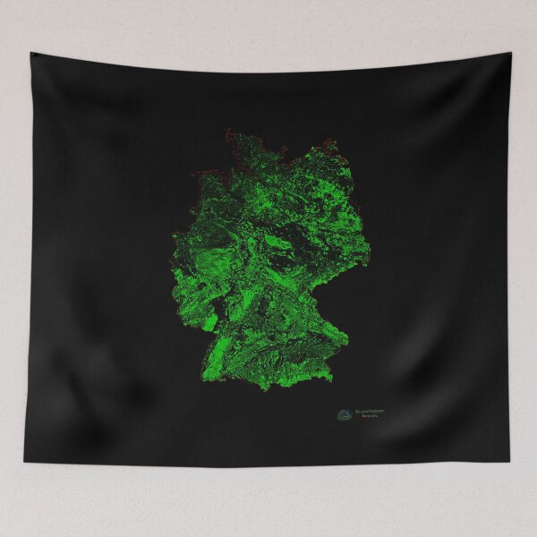 Item preview, Germany Forest Cover Map with Black Background designed and sold by GrasshopperGeo.