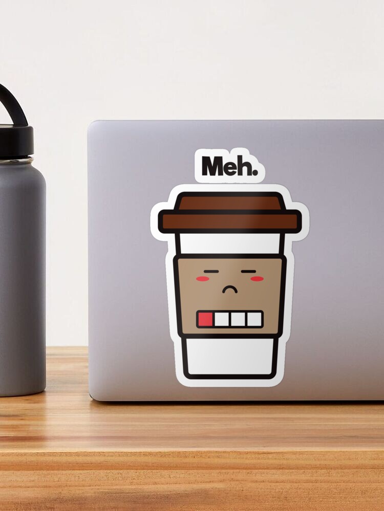Meh., Coffee, Charging, Low Battery, Cute Kawaii, Gray - Coffee - Mug
