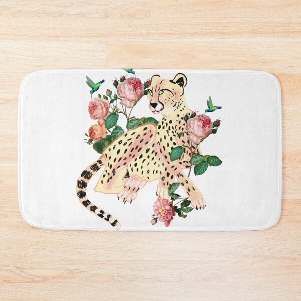 Item preview, Leopard in roses and hummingbirds designed and sold by orangerinka.