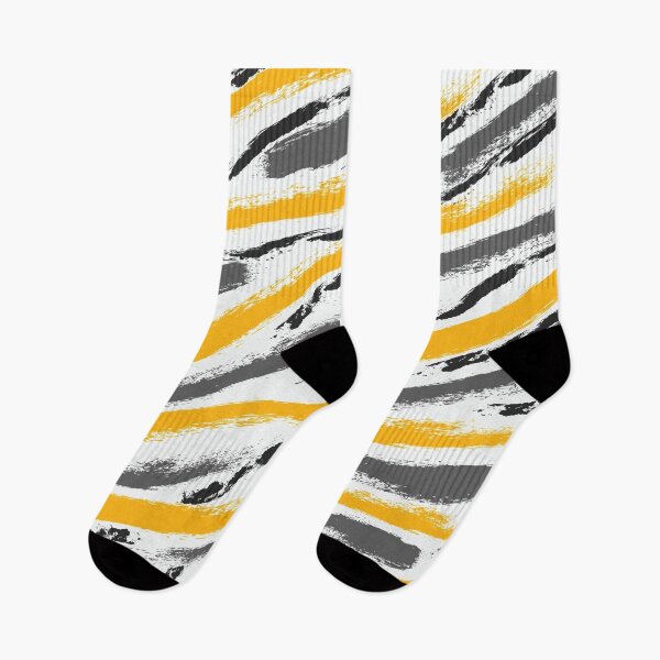 Item preview, Yellow Black And Grey Brush Strokes Pattern designed and sold by FranzNCandy.