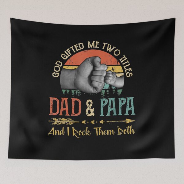 Item preview, Mens God Gifted Me Two Titles Dad And Papa And I Rock Them Both  designed and sold by sheilase.