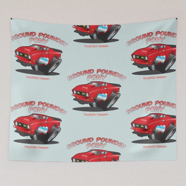 Item preview, Ford Mustang Ground Poundin Pony Cartoon Car Toon designed and sold by DrivenBrand.