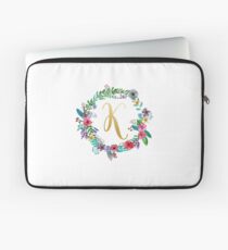 Floral Initial Kranz Monogramm K Laptoptasche