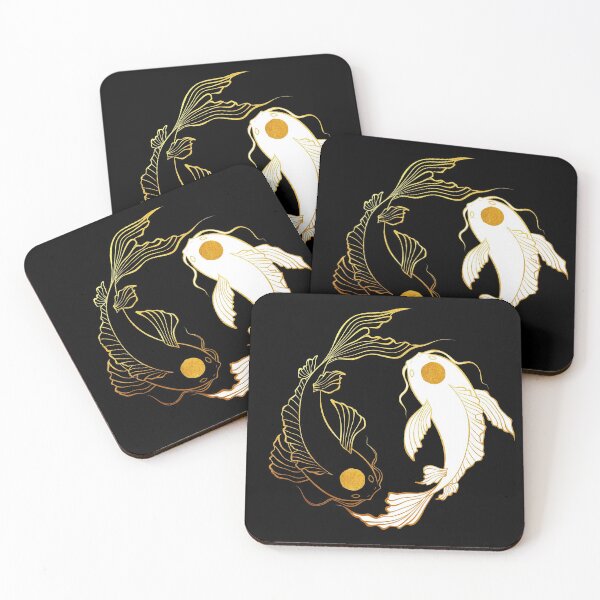 Item preview, Black and White Gold Koi Fish designed and sold by MA DESIGNS.