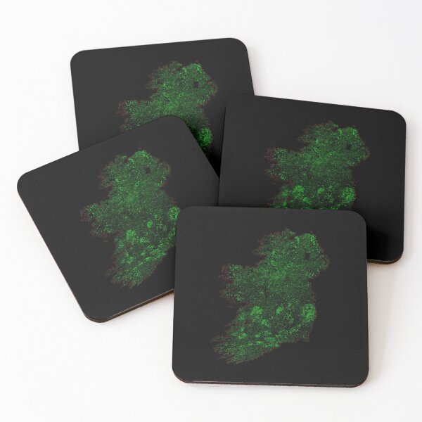 Item preview, Island of Ireland Forest Cover Map with Black Background designed and sold by GrasshopperGeo.