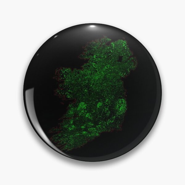 Item preview, Island of Ireland Forest Cover Map with Black Background designed and sold by GrasshopperGeo.