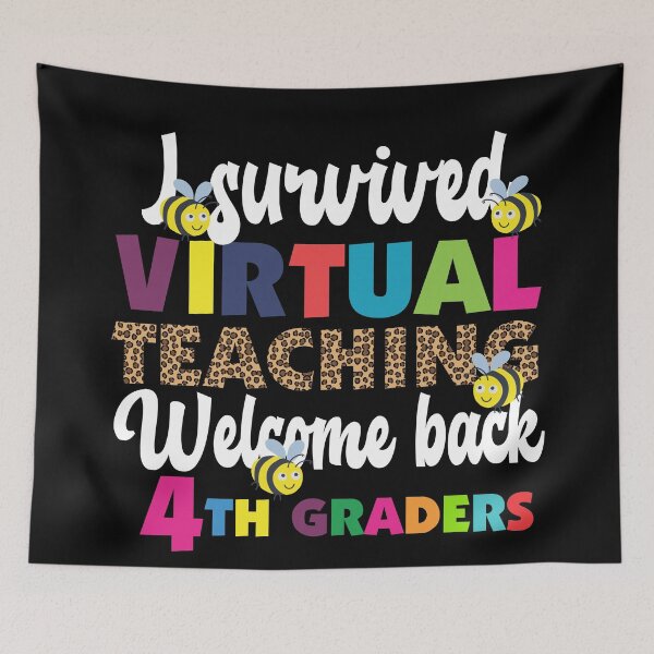 Item preview, I survived virtual teaching-back to school 4th graders Tshirt designed and sold by Adhiambo.