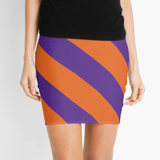 Clemson South Carolina Purple & Orange Team Color Stripes Mini Skirt