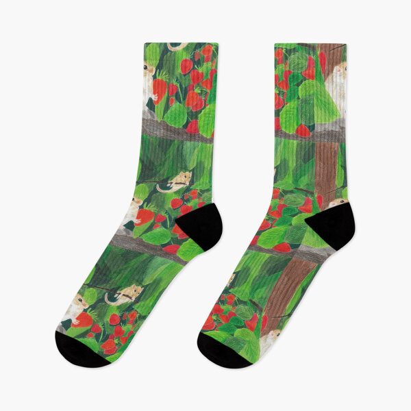 Item preview, Dormice eating strawberries designed and sold by EleonorArte.
