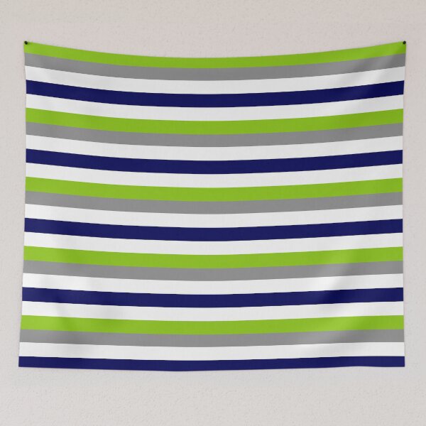 Item preview, Broad Stripes in Lime Green, Bright Navy Blue, White, and Grey - Cheerful Minimalist Color Block Pattern designed and sold by kierkegaard.