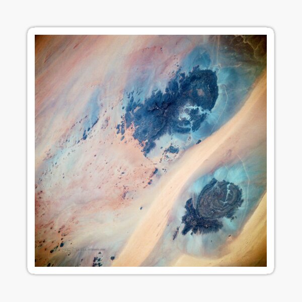 Jebel Uweinat Jabal Arkanu in Sand Sea Libya Satellite Image Sticker