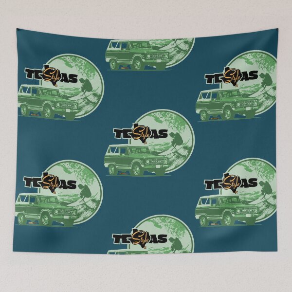 Item preview, Ford Bronco Surfer Texas-Style Surfer with Ford Bronco in greens designed and sold by DrivenBrand.
