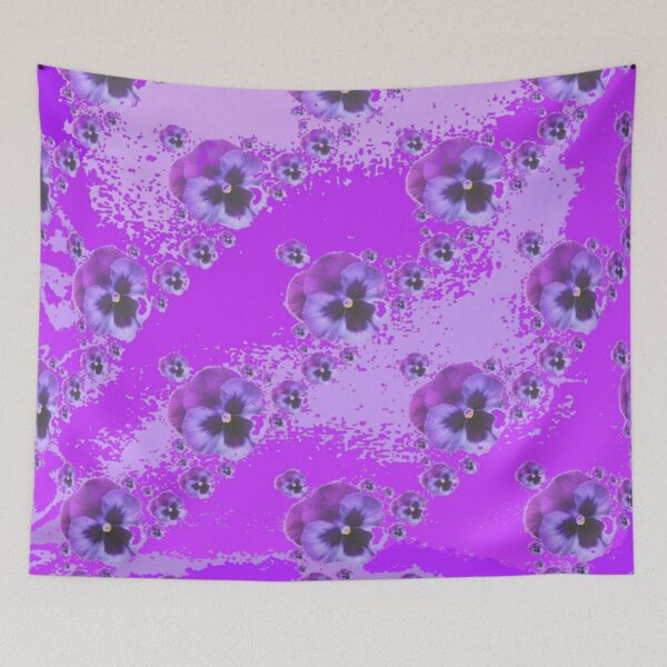 Item preview, ABSTRACT PURPLE PANSY FLOWERS GARDEN  PATTERNS ART designed and sold by sharlesart.