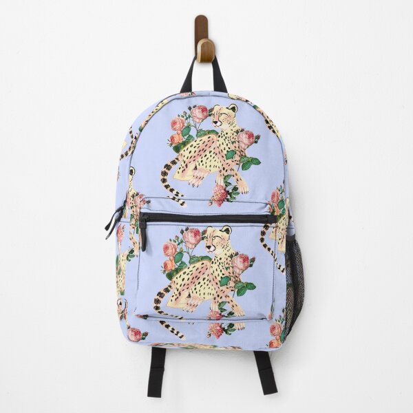 Item preview, Leopard in roses on periwinkle blue designed and sold by orangerinka.