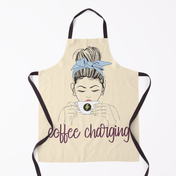 Item preview, Coffee Charging Messy Bun Hair Woman - Funny Quotes designed and sold by DebbisPalette.