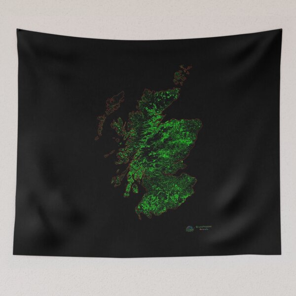 Item preview, Scotland Forest Cover Map with Black Background designed and sold by GrasshopperGeo.