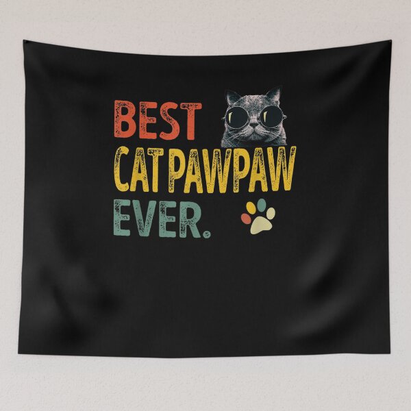 Item preview, Mens Vintage Best Cat Pawpaw Ever Retro Cat Daddy Father Gift  designed and sold by sheilase.