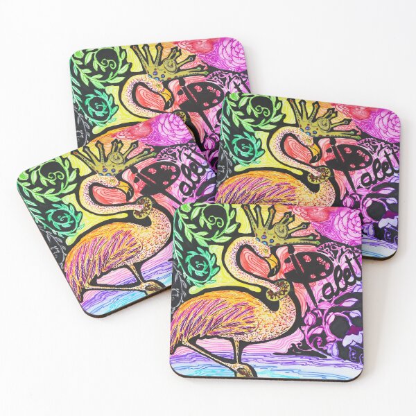 Item preview, Rainbow Royal Flamingo Vibes designed and sold by MuralDreams.