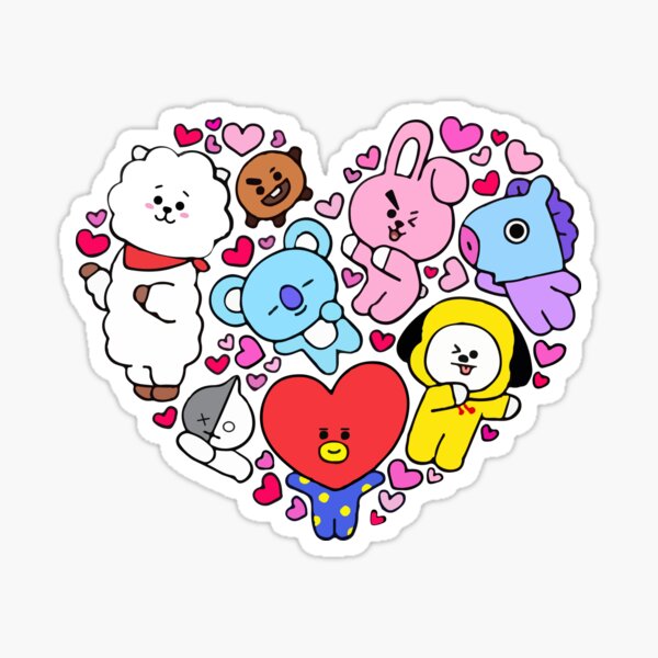BT21 Corazón Pegatina