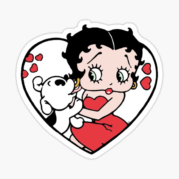 betty boop with her dog Sticker