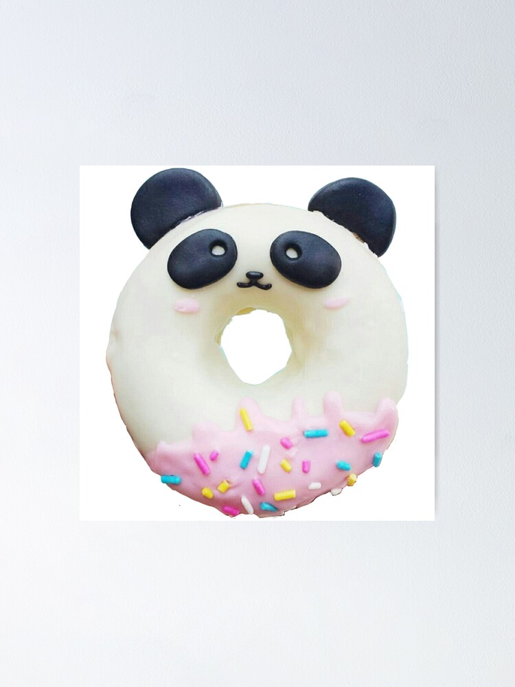 Blue Panda Donut Plush, Novelty Throw Pillow (13 inches)