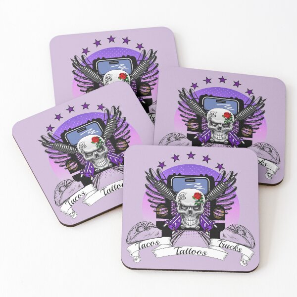 Item preview, Tacos Tattoos Trucks and Angel Skull  designed and sold by Mary Maple.