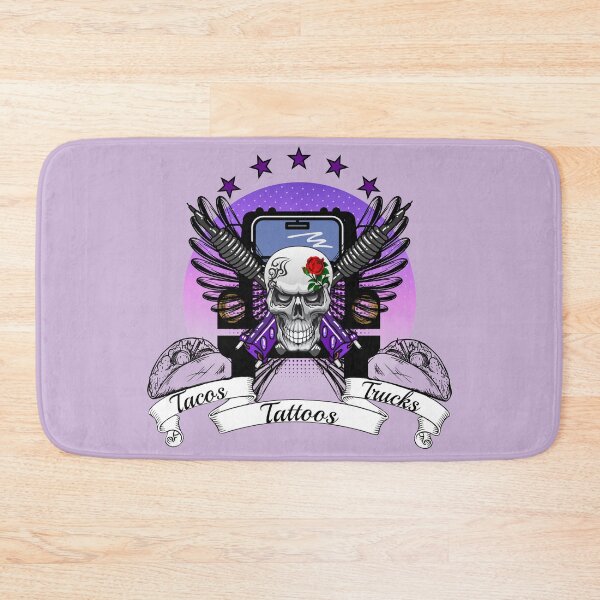 Item preview, Tacos Tattoos Trucks and Angel Skull  designed and sold by Mary Maple.