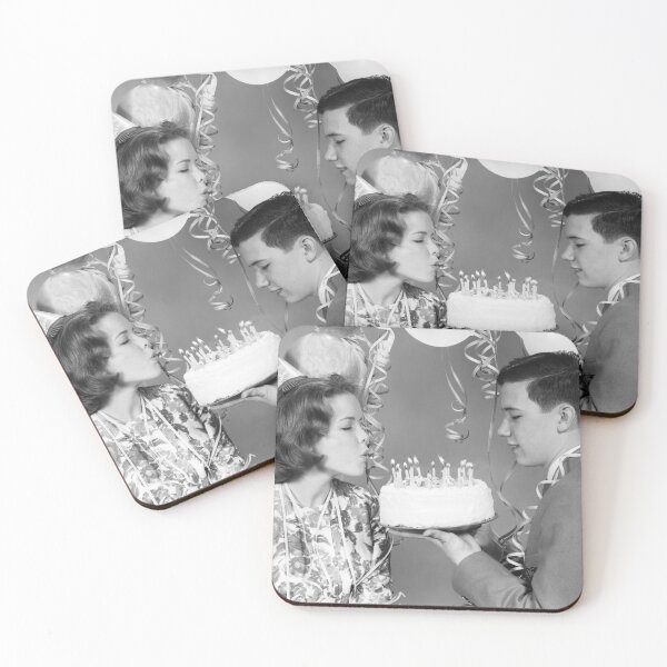 Item preview, Vintage Retro Birthday Teenage  Girl Blows out Candles on a Cake designed and sold by ScienceSource.