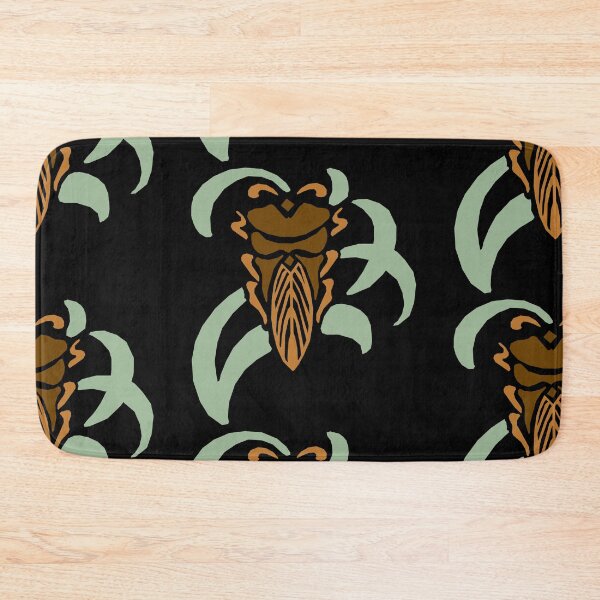 Item preview, Art Nouveau Insect, Locus, Beetle, Cicada, Pattern in Green and Browns designed and sold by Hether McCuistion.