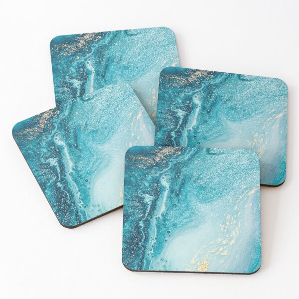 Item preview, Blue Ocean With Swirls Of Gold Ripples of Agate designed and sold by larspat.