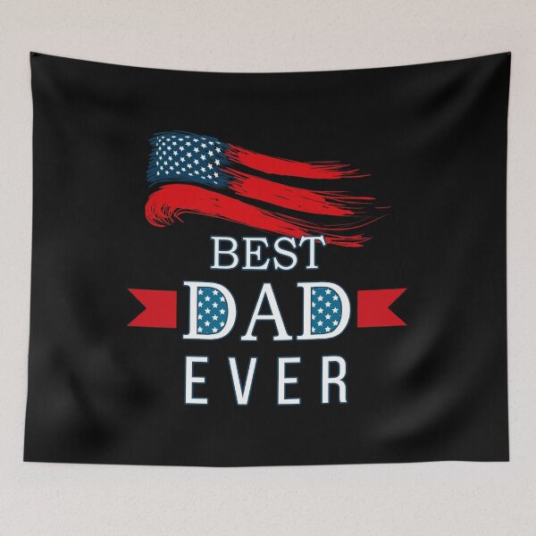 Item preview, Father's day Best Dad Ever with US American Flag designed and sold by ZimbomDesigner.