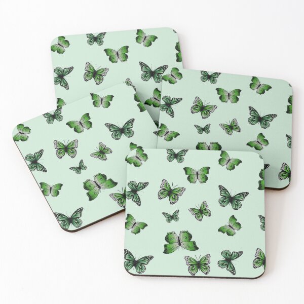 Item preview, Green Butterfly Pattern on Pastel Green Background designed and sold by Martin Frank.