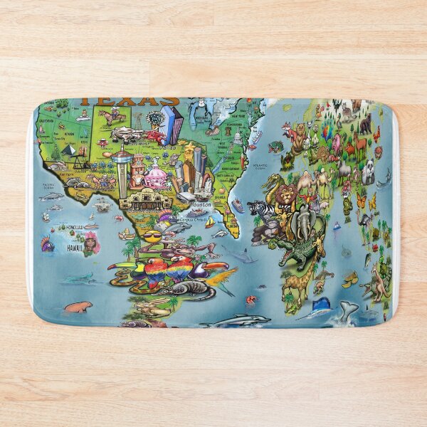 Item preview, Texas World Map designed and sold by Kevin Middleton.